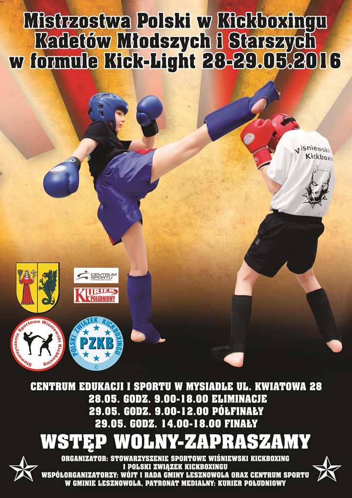 Mistrzostwa Polski w Kickboxingu Kadetów Młodszych w formule light – contact